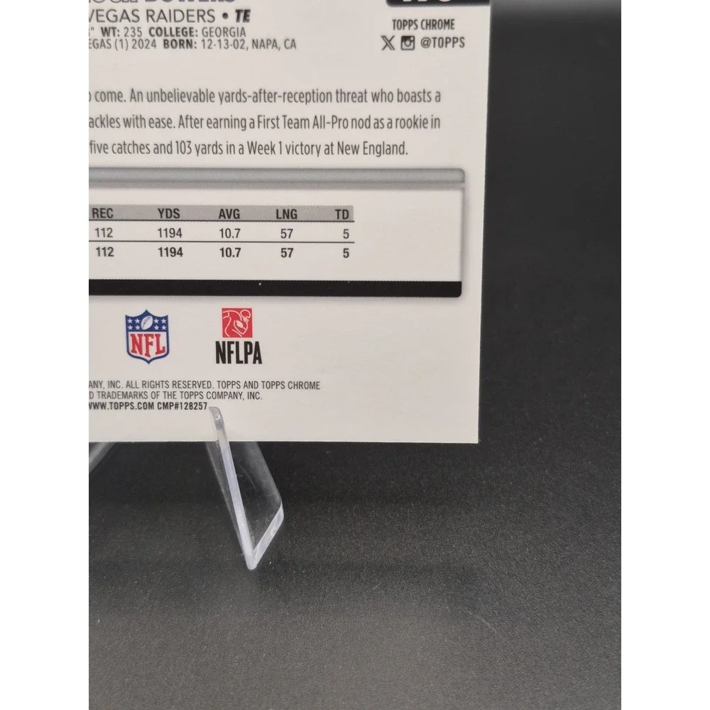 2025 Topps Chrome Brock Bowers #178 Fanatics Exclusive Logo Refractor Raiders SP